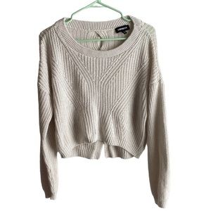Crop Sweater White - Express